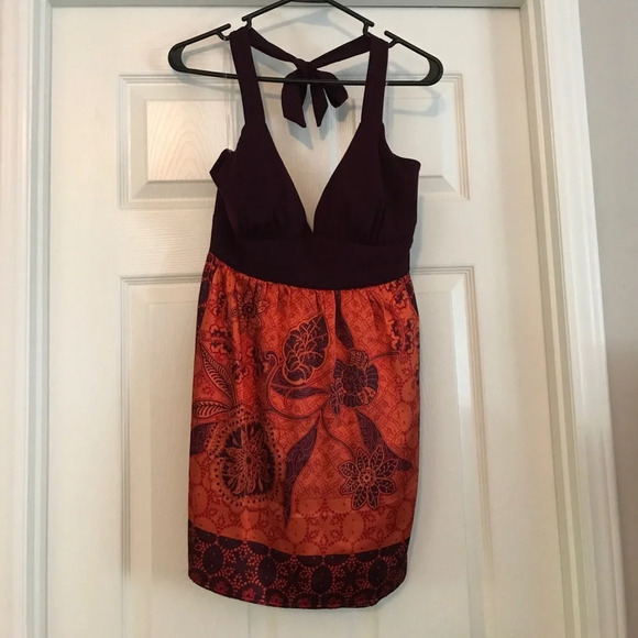Studio Y New Without Tag Maroon Handkerchief Y2K Halter Top Paisley Printed - Picture 3 of 4